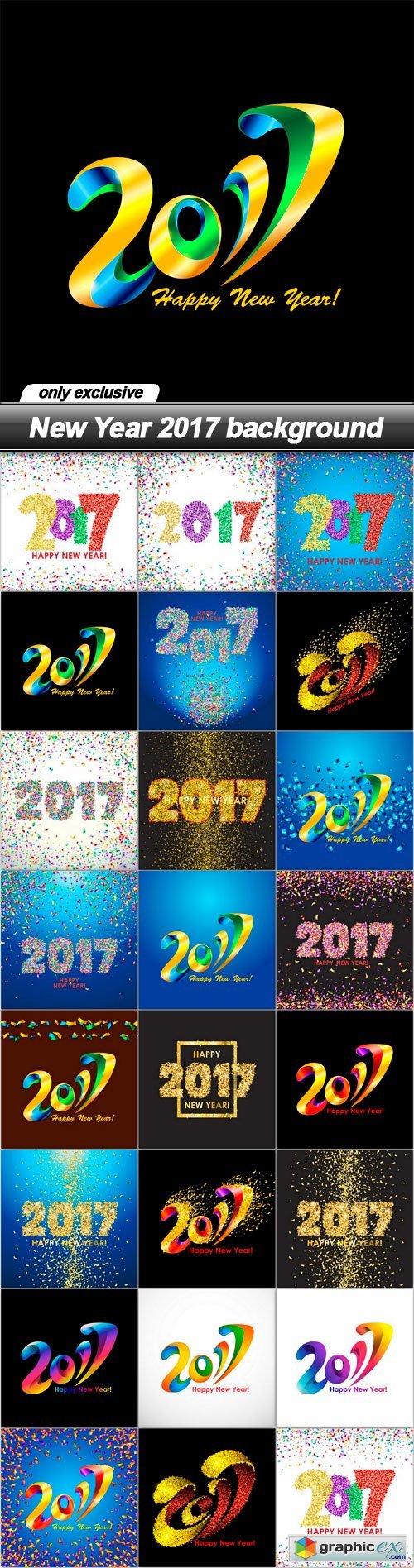 New Year 2017 background - 23 EPS