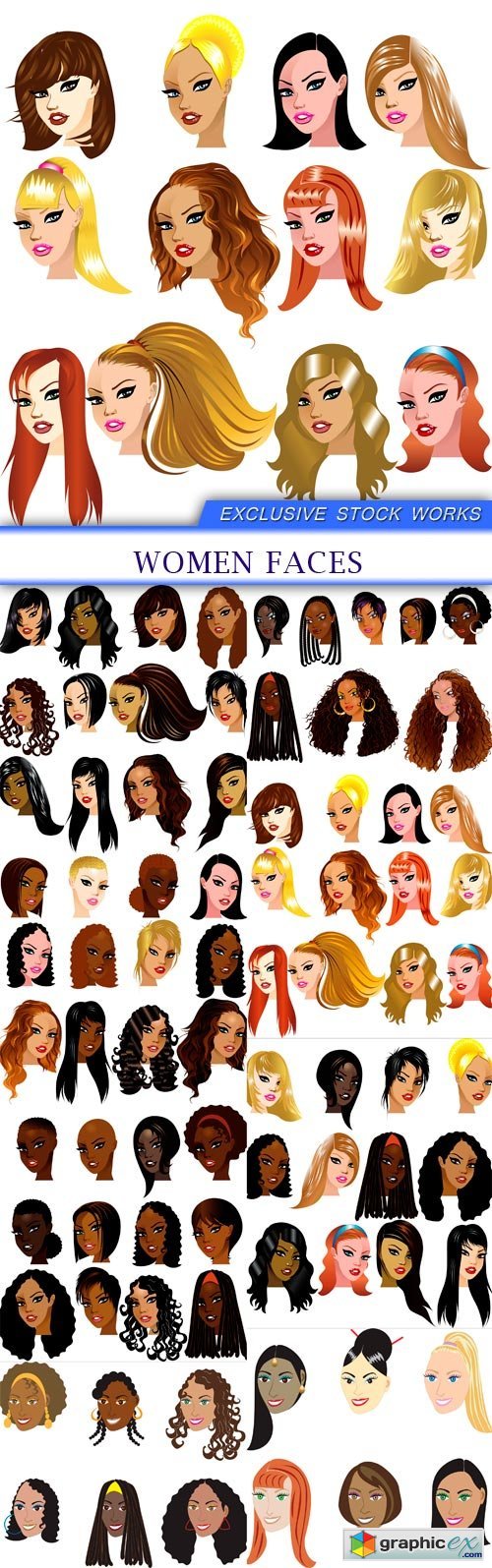 Women Faces 8X EPS