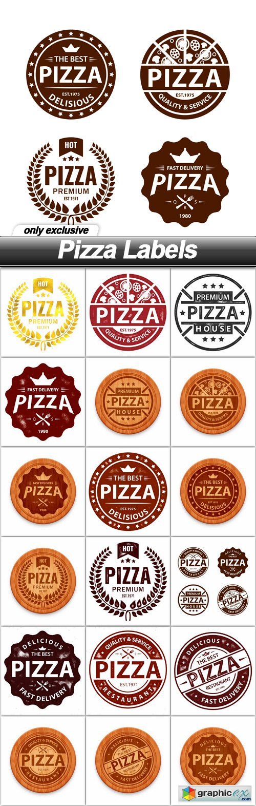 Pizza Labels - 19 EPS