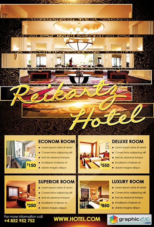 Hotel PSD Flyer Template + Facebook Cover