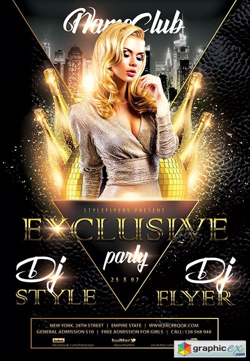 Exclusive Party PSD Flyer Template + Facebook Cover