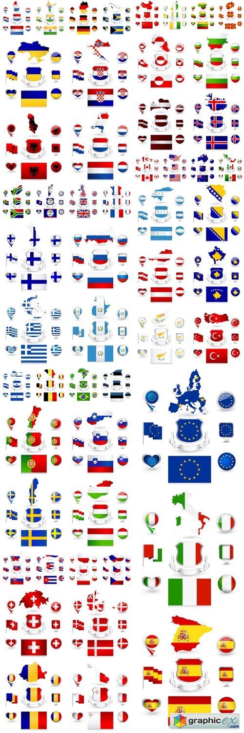 Flag labels icon Collection