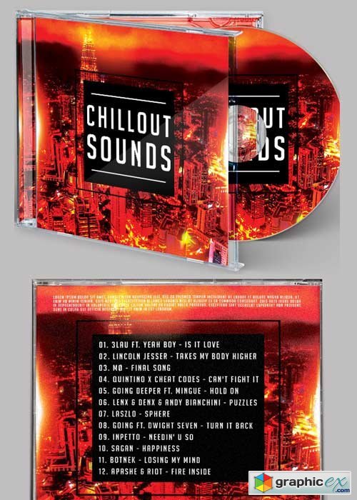 Chillout Sound CD Cover PSD Template