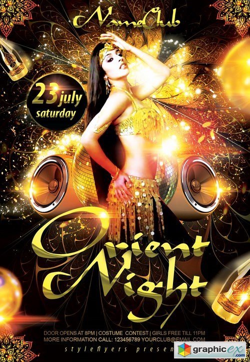 Orient Night PSD Flyer Template + Facebook Cover