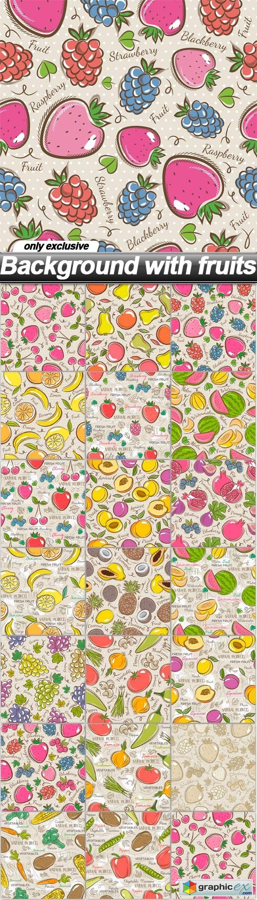 Background with fruits - 20 EPS