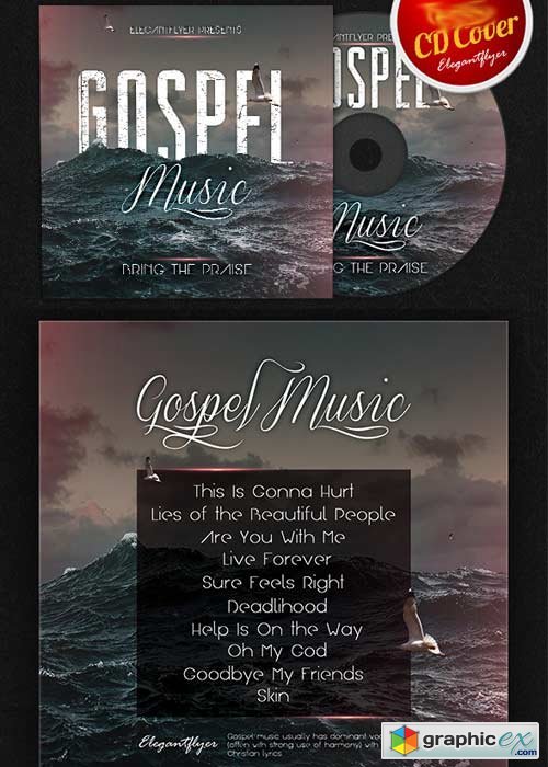 Gospel Music CD Cover PSD Template