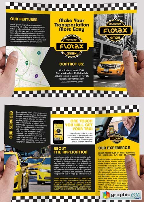Taxi Service V1 Premium Tri-Fold PSD Brochure Template