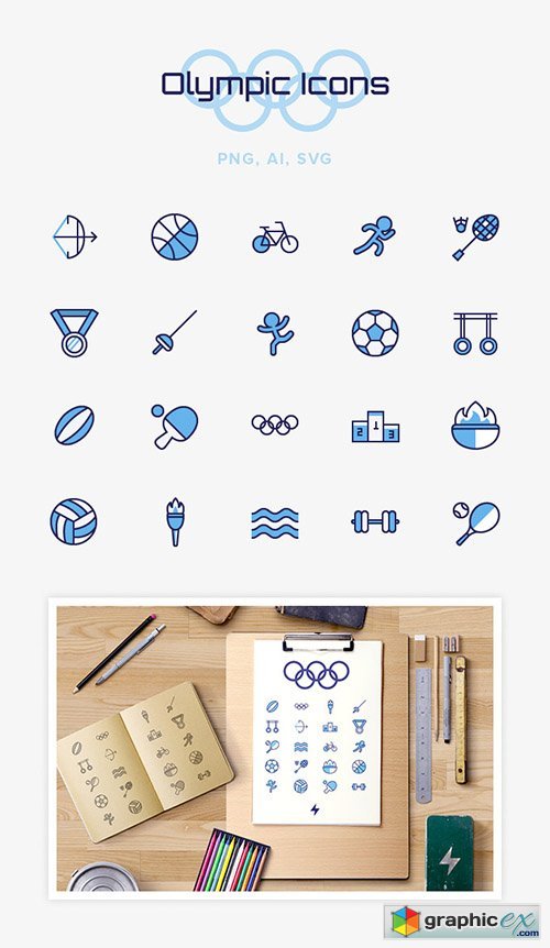 Ai, PNG, SVG Vector Icons - Olympic Sport Icons 2016