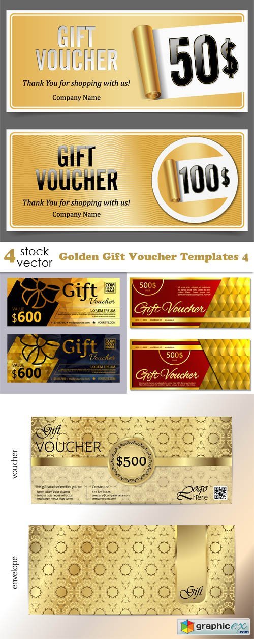 Golden Gift Voucher Templates 4