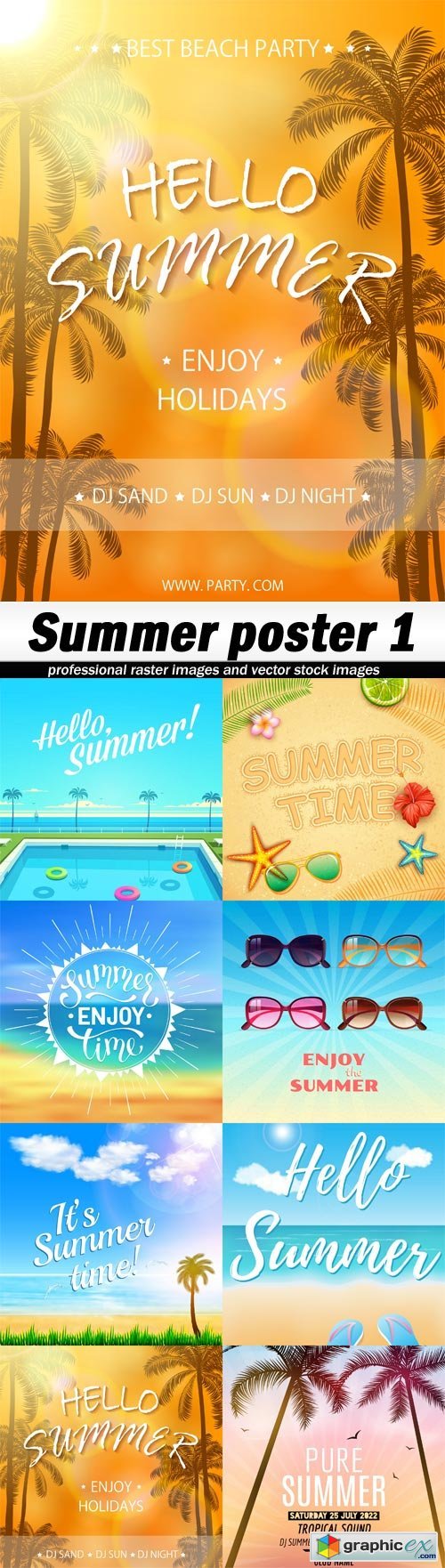 Summer poster 1 - 8 EPS