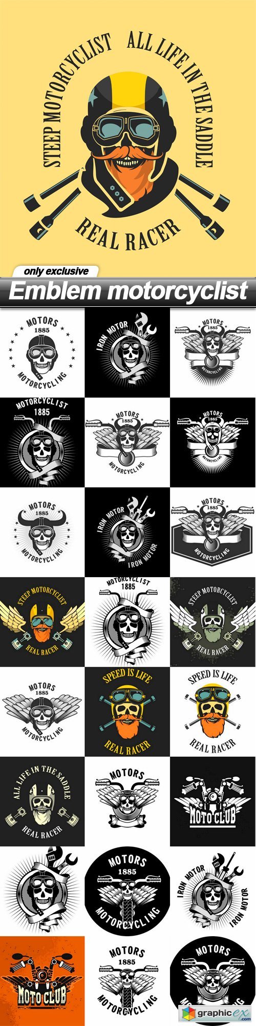 Emblem motorcyclist - 25 EPS