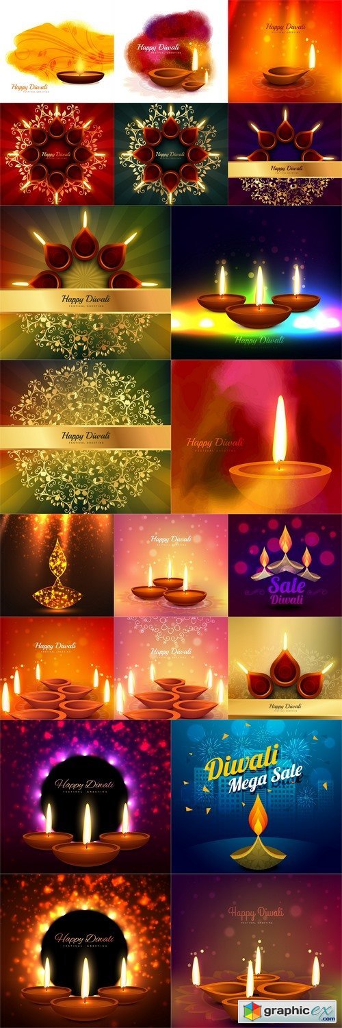 Diwali festival greeting cards