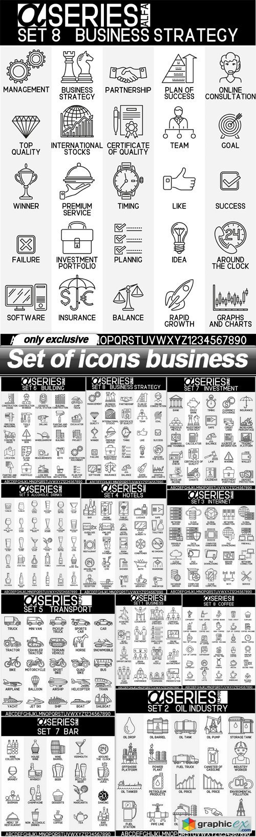 Set of icons business - 11 EPS