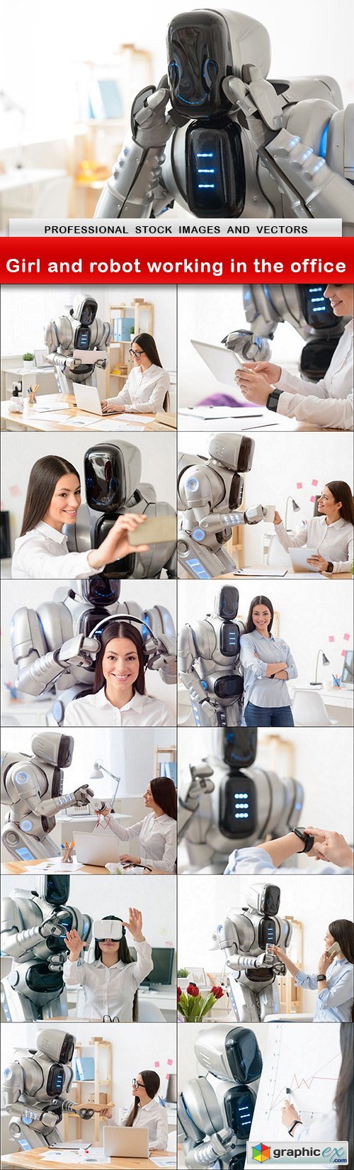 Girl and robot working in the office - 13 UHQ JPEG