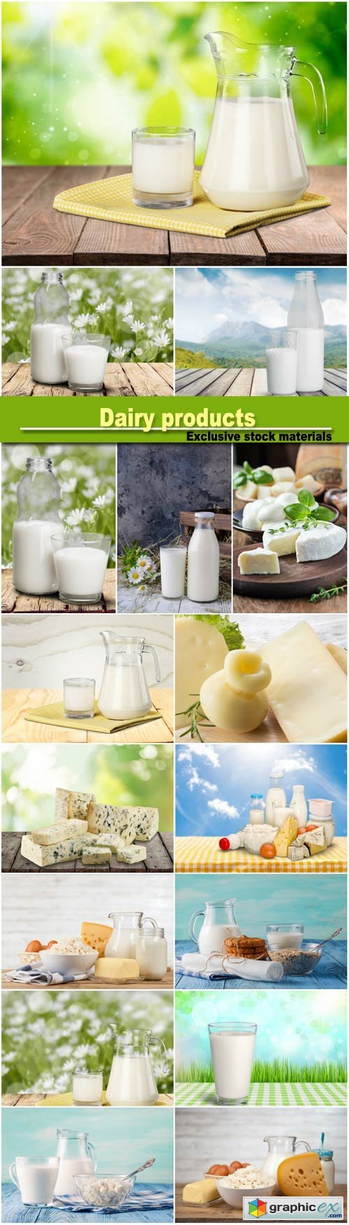 Dairy products, cheese and milk