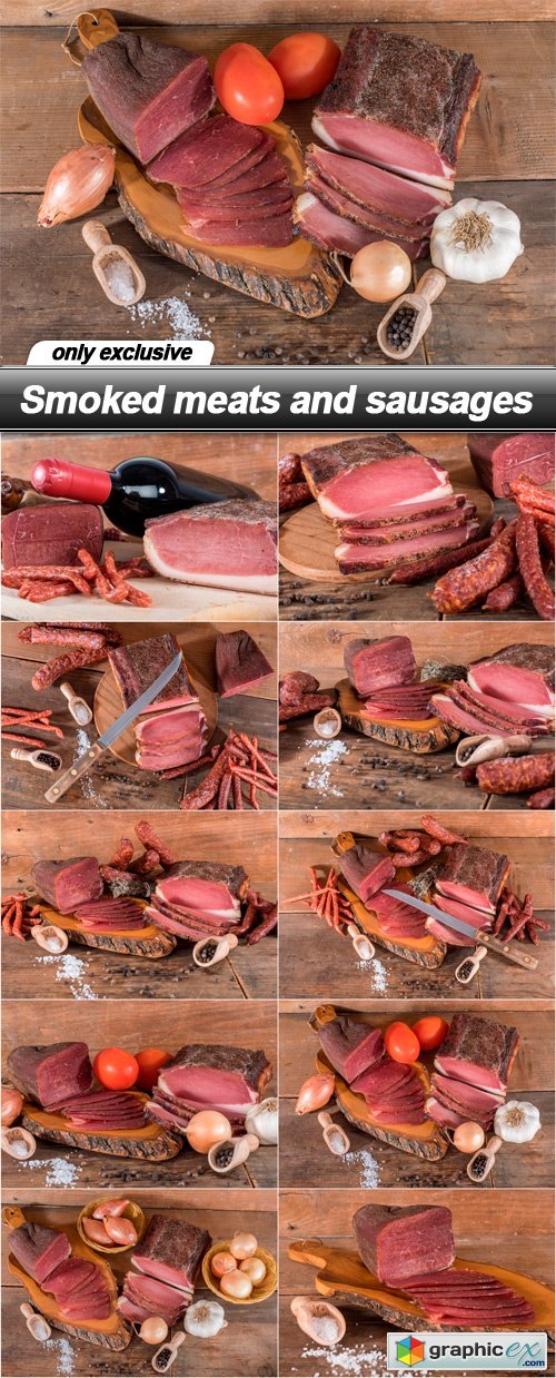 Smoked meats and sausages - 10 UHQ JPEG