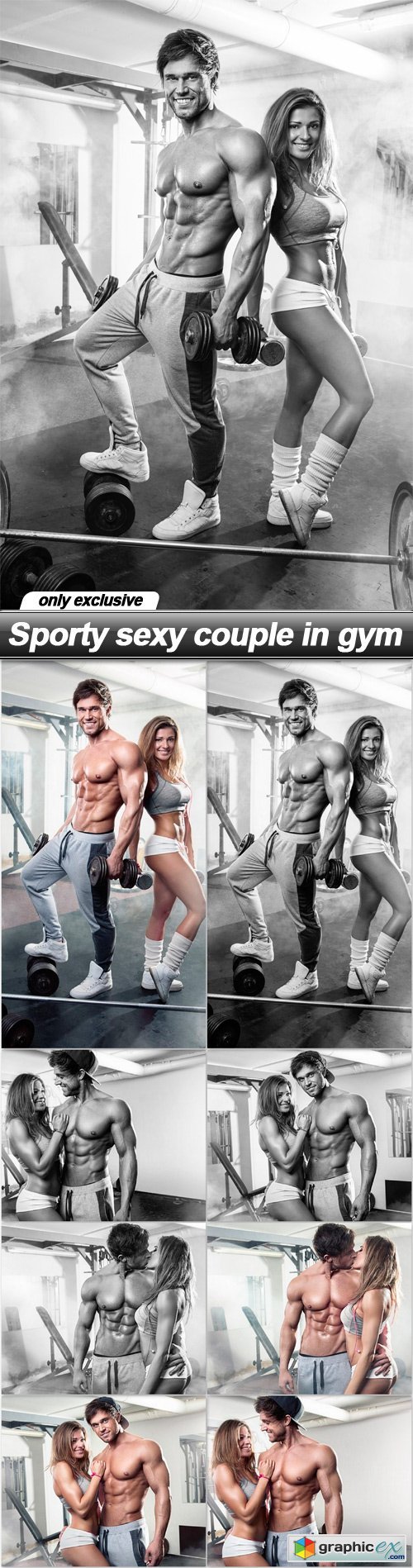 Sporty sexy couple in gym - 8 UHQ JPEG