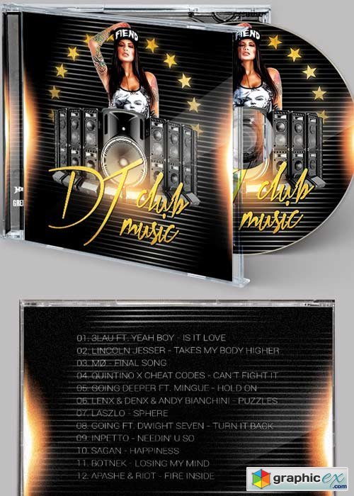 DJ Sound CD Cover PSD Template