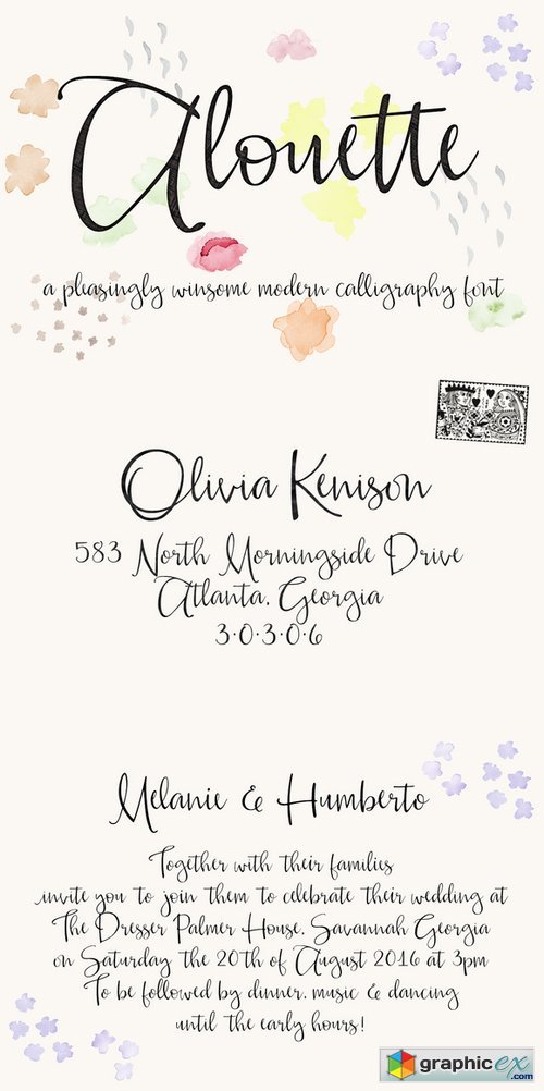 Alouette Modern Calligraphy Font 