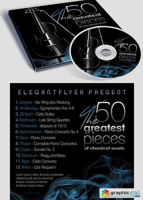 Classical music CD Cover PSD Template