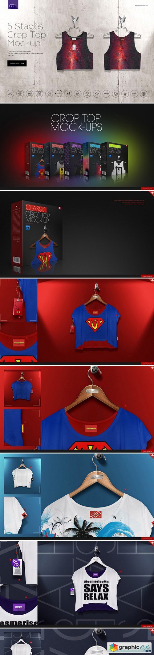Crop Top On 5 Stages Mock-up 