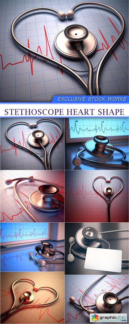 Stethoscope heart shape 8x JPEG