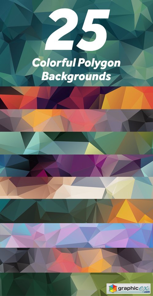 25 Colorful Polygon Backgrounds