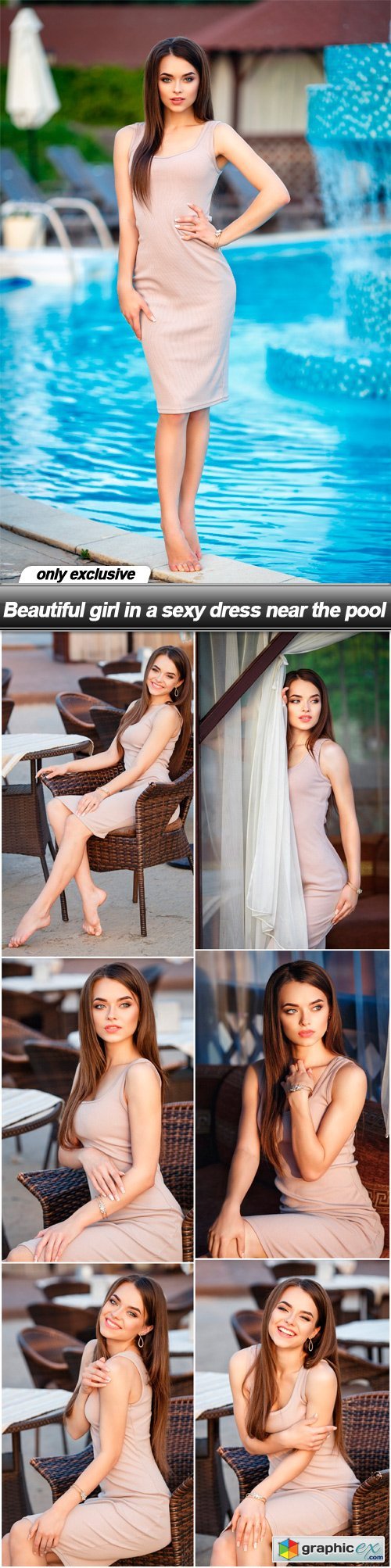 Beautiful girl in a sexy dress near the pool - 7 UHQ JPEG