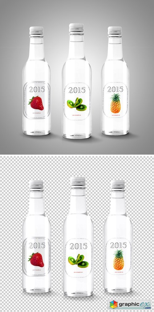 Glass Bottle with Label Mockup