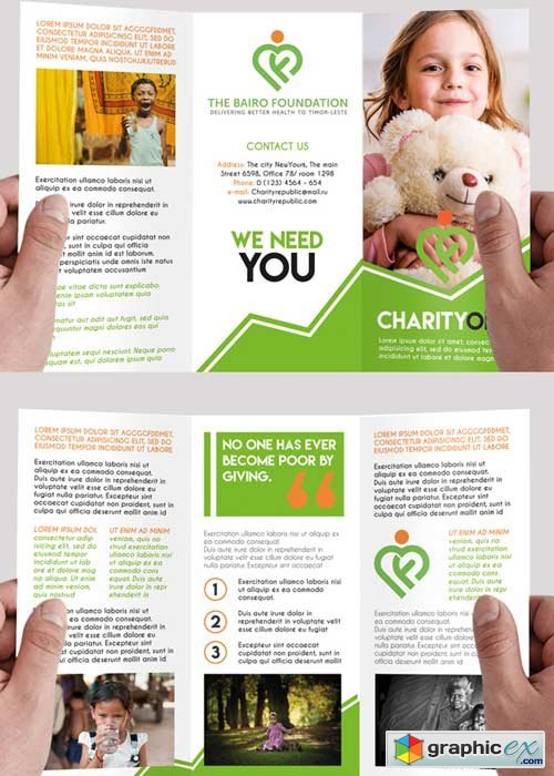 Charity Premium Tri-Fold PSD Brochure Template