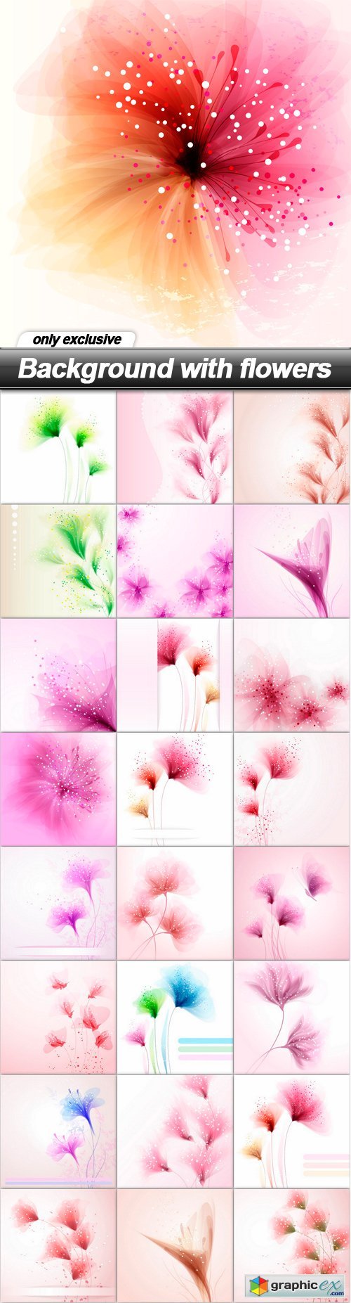 Background with flowers - 25 EPS