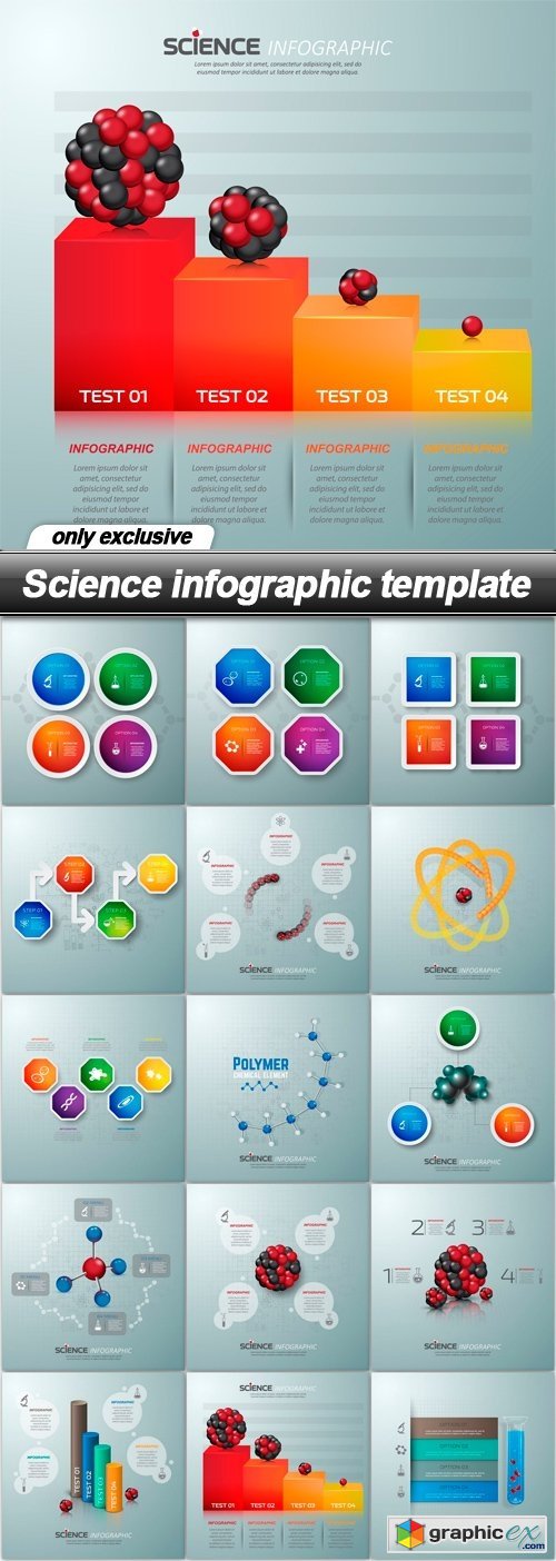 Science infographic template - 15 EPS