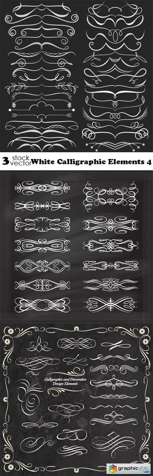 White Calligraphic Elements 4