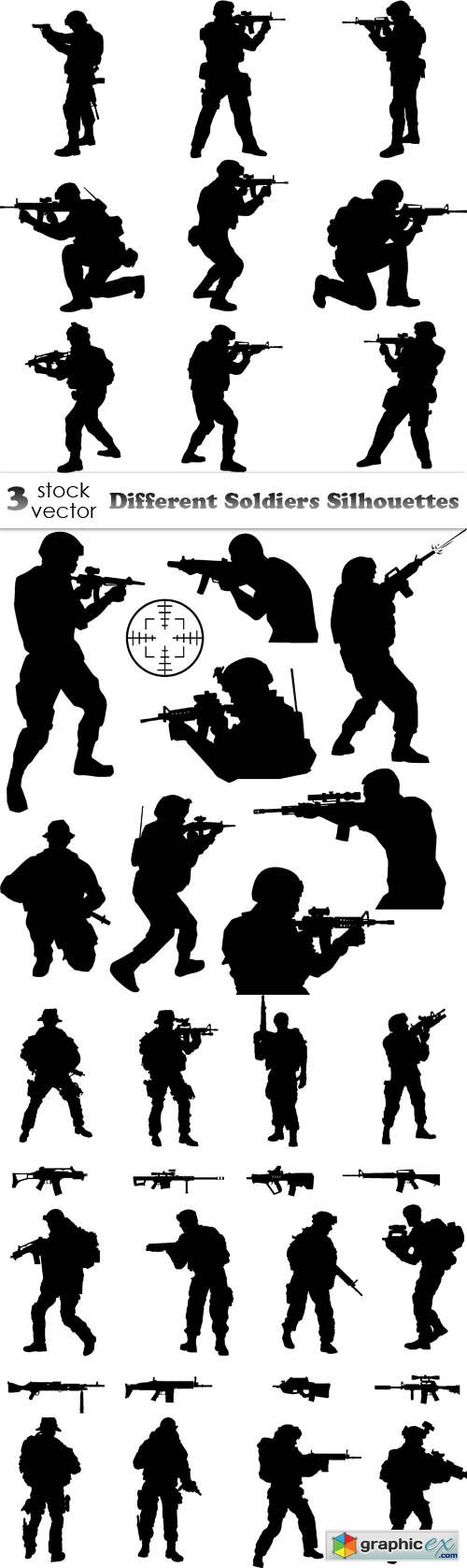 Different Soldiers Silhouettes
