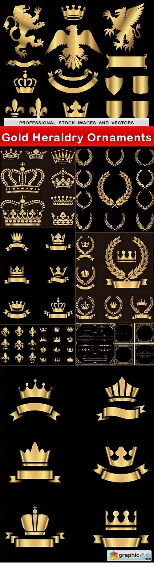 Gold Heraldry Ornaments - 10 EPS