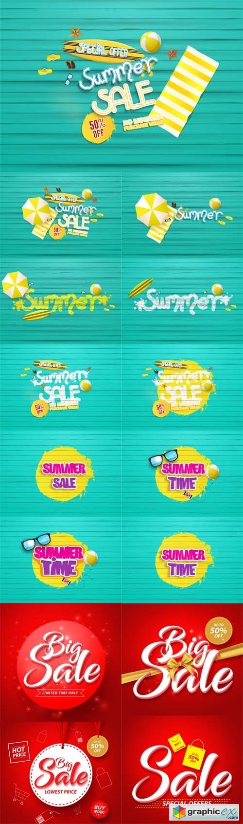 Summer Sale Background with Painted Wooden Floor and Beach Products