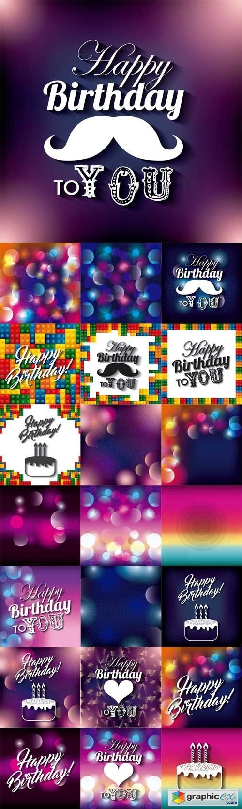 Blurred Backgrounds and Happy Birthday Design