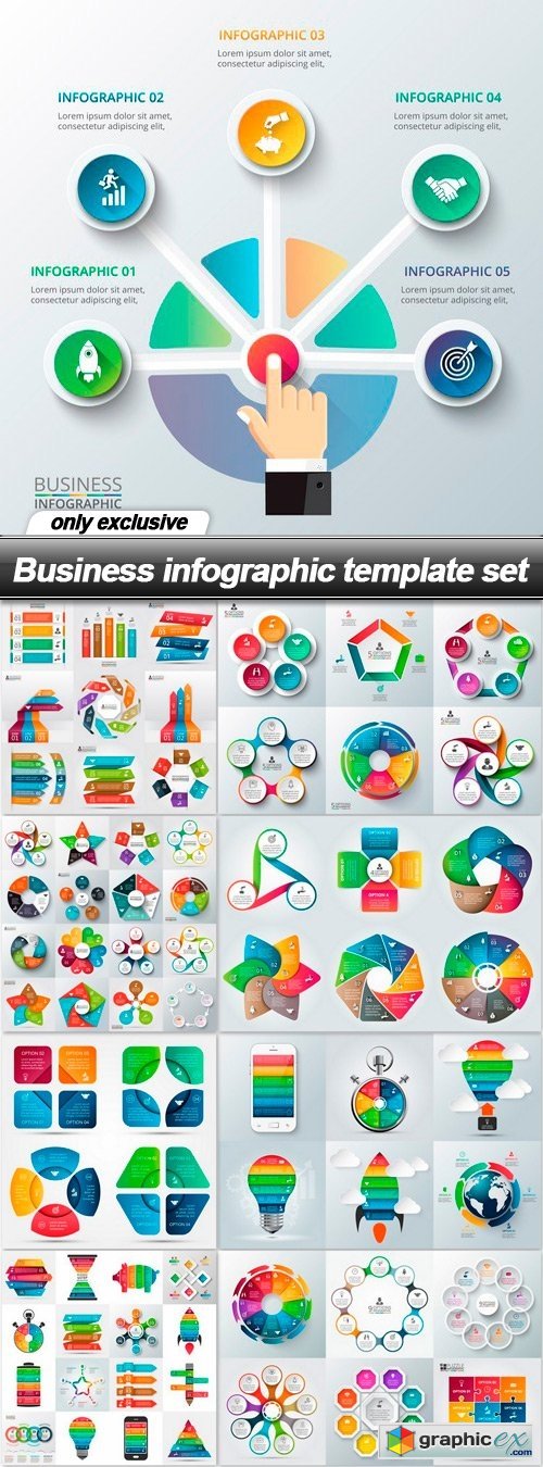 Business infographic template set - 9 EPS