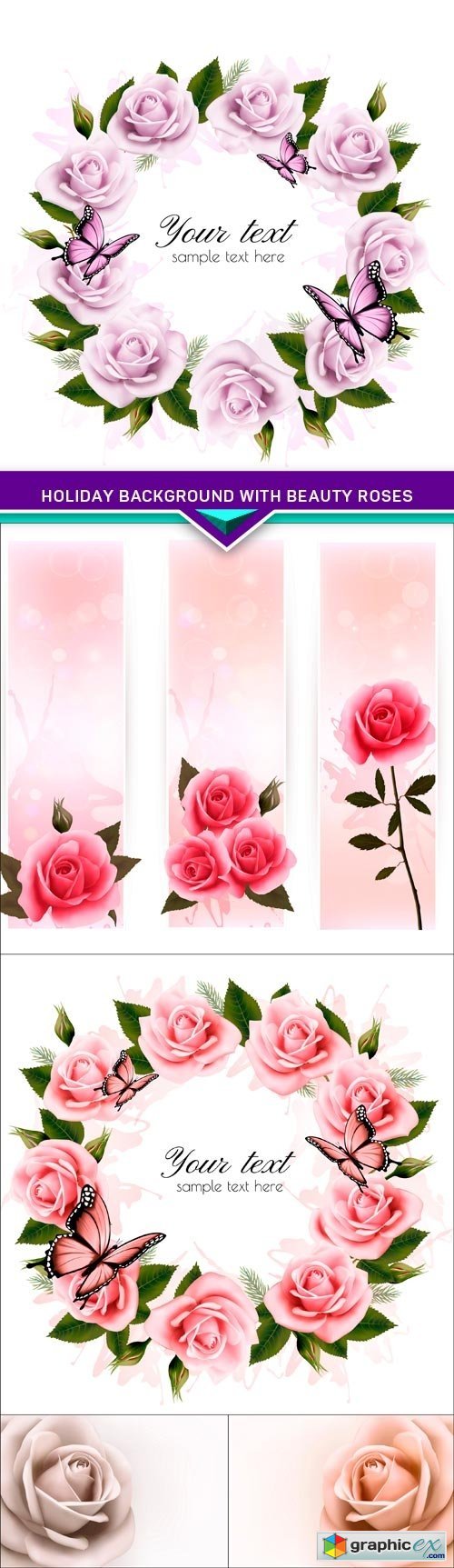 Holiday background with beauty roses 5X EPS