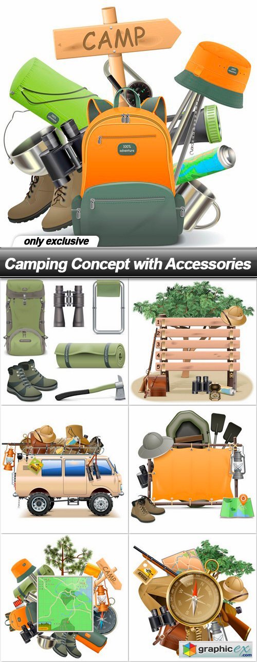 Camping Concept with Accessories - 7 EPS