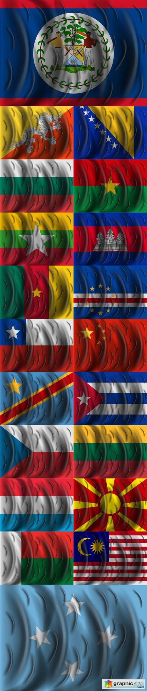 Different Countries Wind Flags