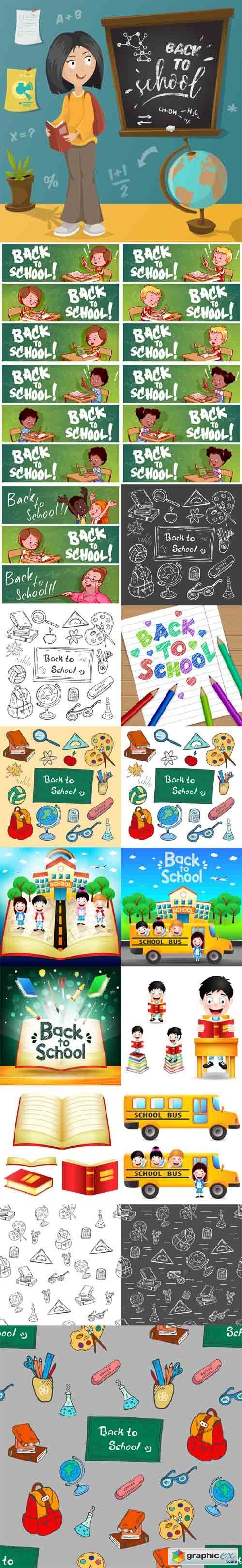 Back to School Illustrations and Elements