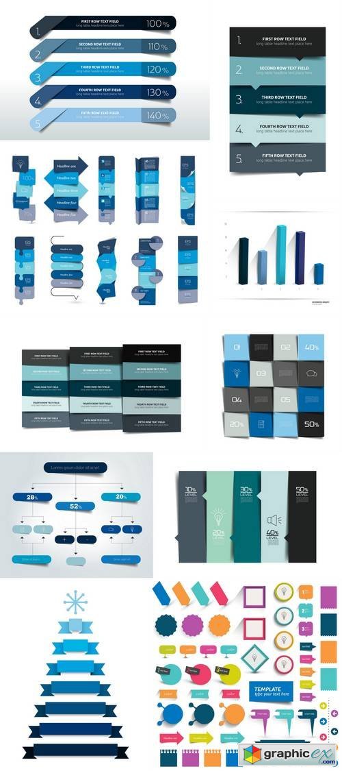 Collections of Infographics Flat Design Elements