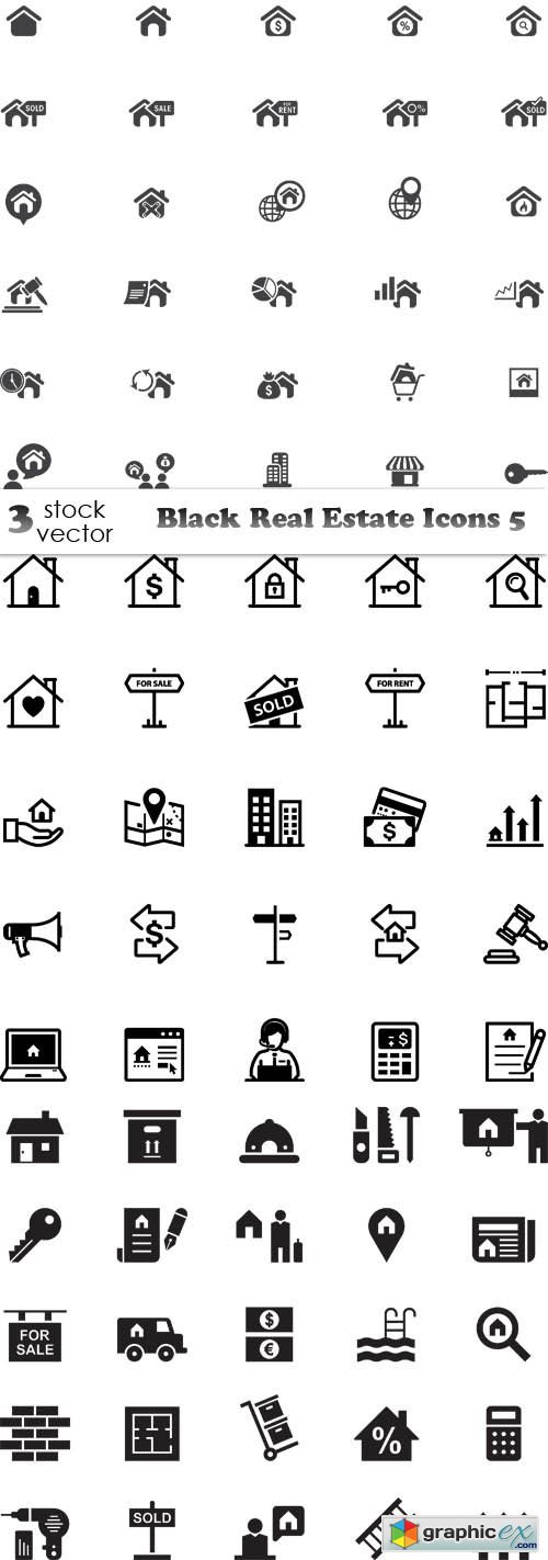 Black Real Estate Icons 5