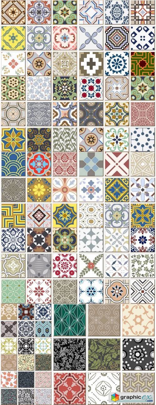 Vintage Retro Ceramic Tile Pattern