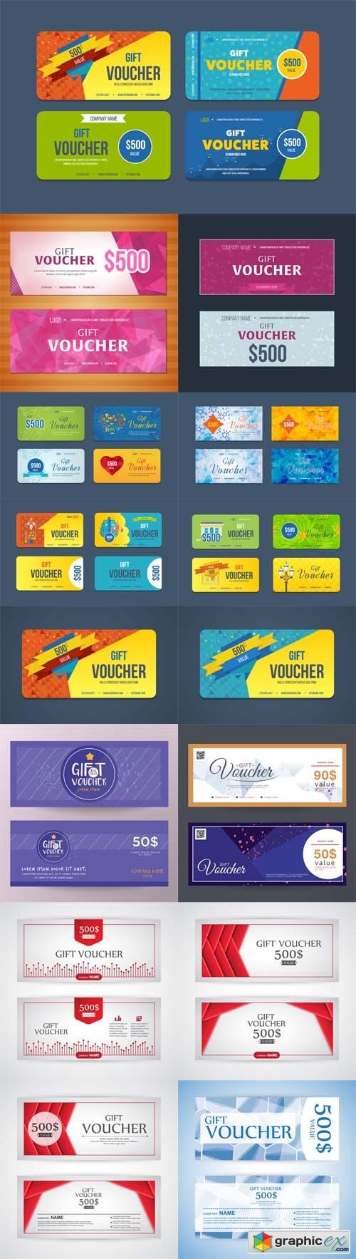 Gift Voucher Illustrations. Card Templates 2