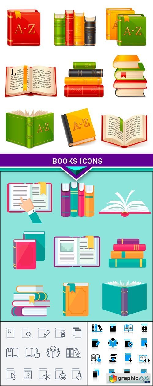Books icons 4X EPS