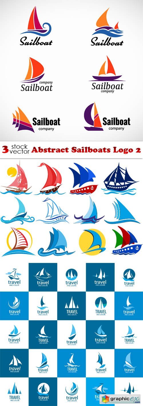 Abstract Sailboats Logo 2