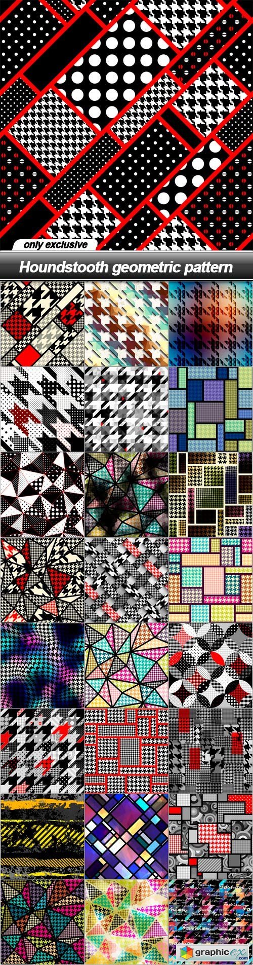 Houndstooth geometric pattern - 25 EPS