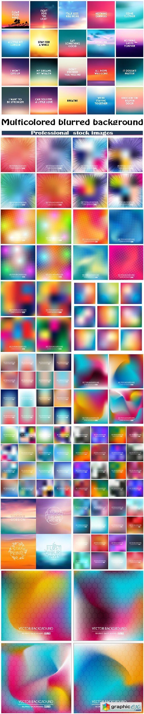 Multicolored blurred background set